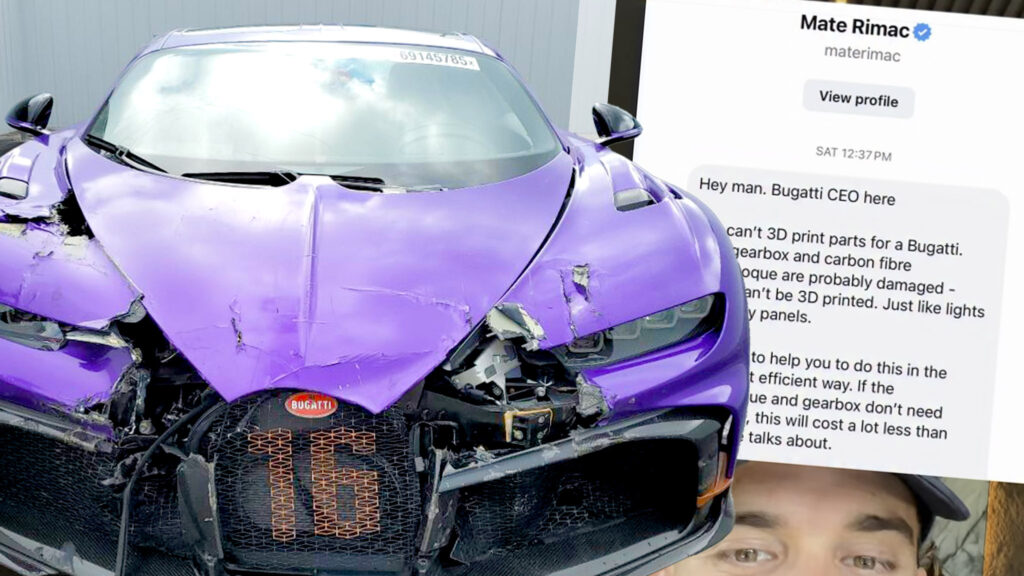 Bugatti CEO, 블랙리스트에 오른 Chiron을 3D 프린팅하겠다고 위협한 유명 인플루언서에게 DM 보내기