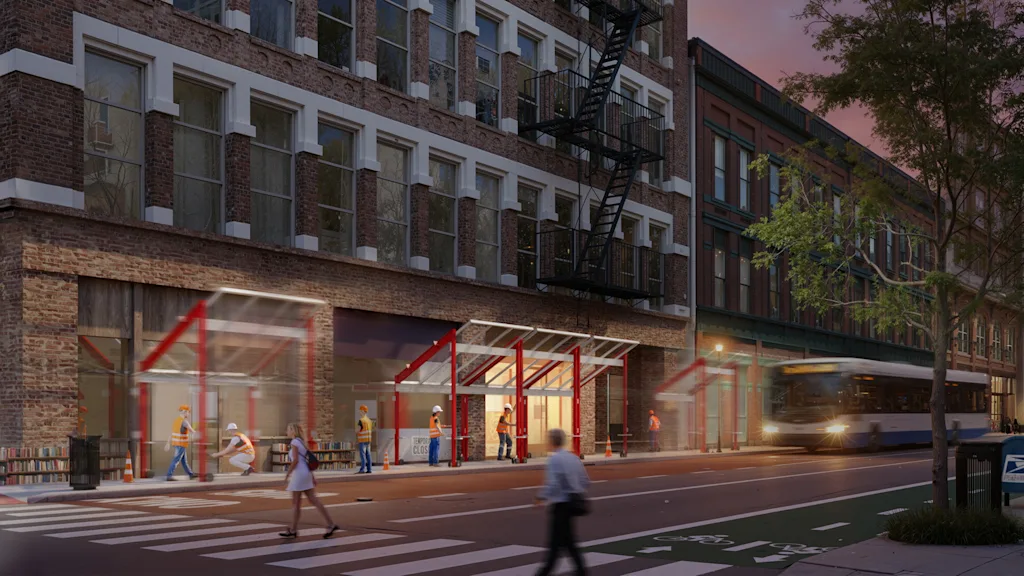 뉴욕의 유비쿼터스 건설 비계가 빛을 발합니다