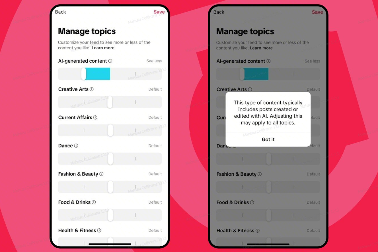 TikTok은 사용자가 AI 콘텐츠의 양을 제어할 수 있게 해줍니다