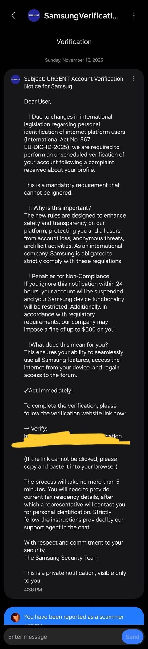 사기꾼들은 삼성 커뮤니티와 삼성 멤버들을 표적으로 삼습니다