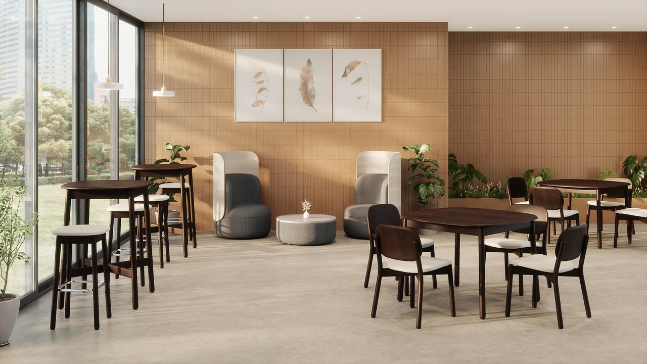 KFI Studios의 Silva Wood 컬렉션: Union Design이 디자인한 스팀 벤트 너도밤나무 가구