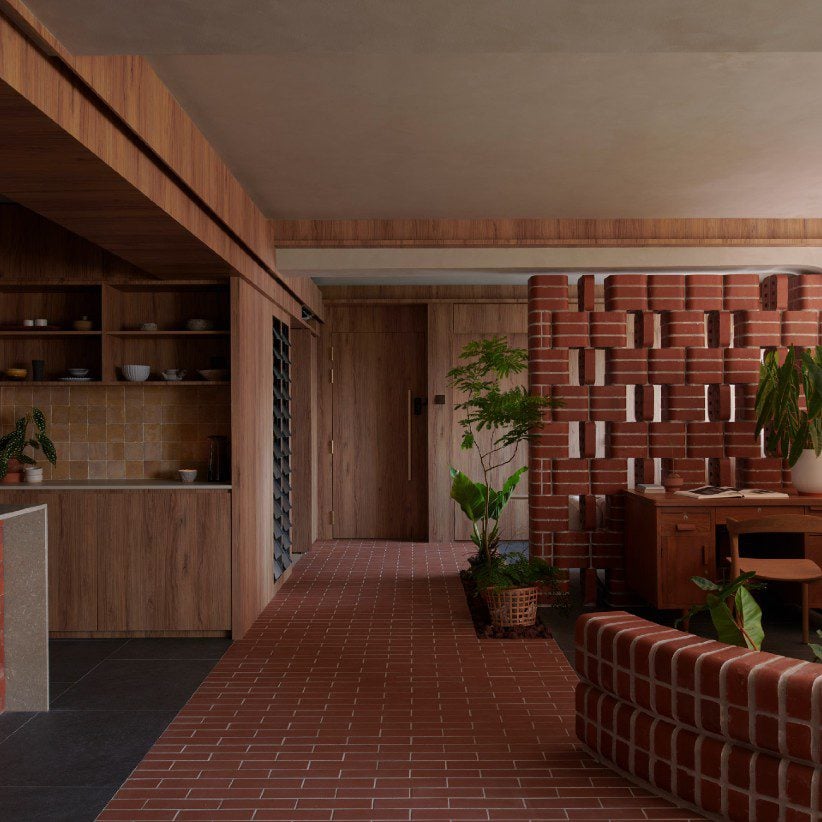 L Architects는 이중 덩어리 벽돌을 사용하여 "식물이 즐길 수 있는" 아파트를 만듭니다