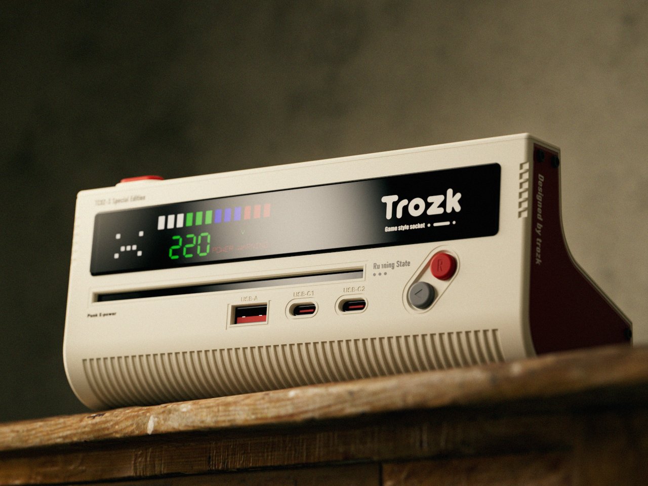 이 전원 스트립은 원래 NES 콘솔 모양입니다