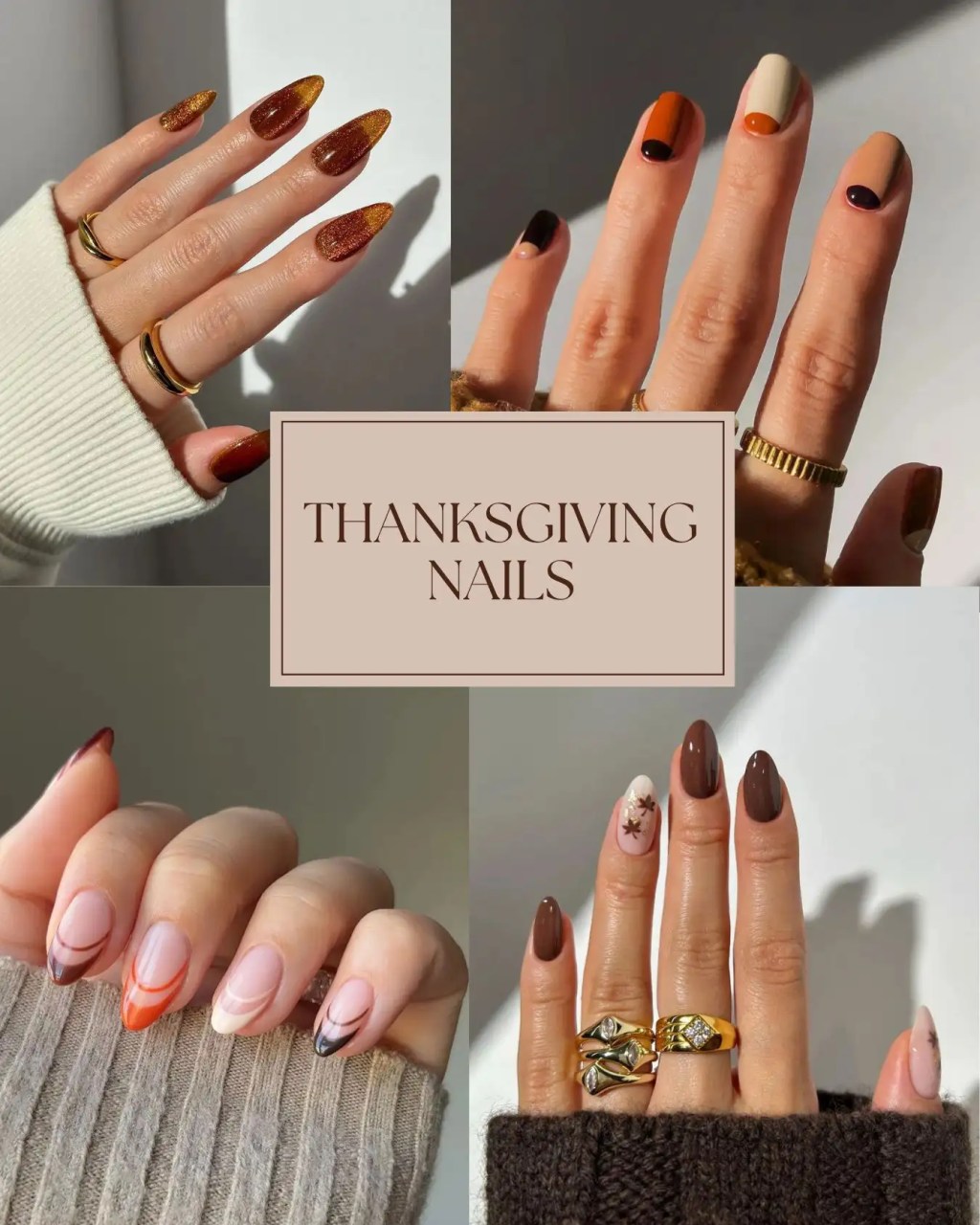 2025년 귀여운 추수감사절 네일 아이디어와 네일 아트 디자인 60가지 |||
