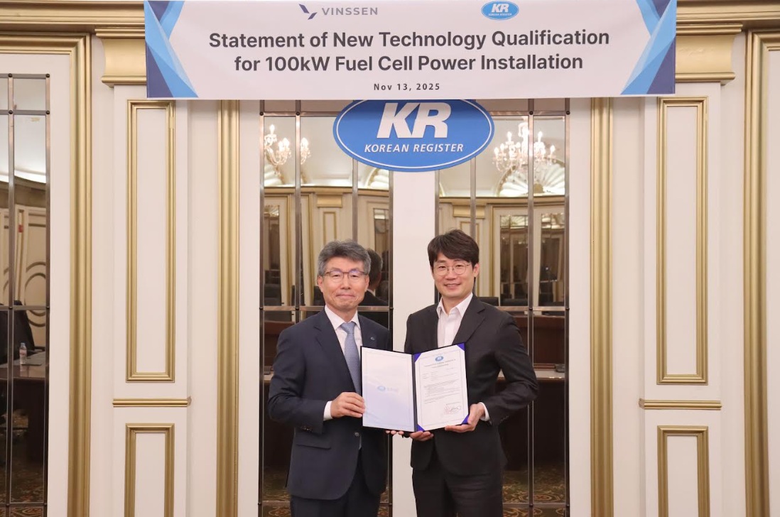 빈센, 100kW급 선박용 수소연료전지 NTQ 인증 획득