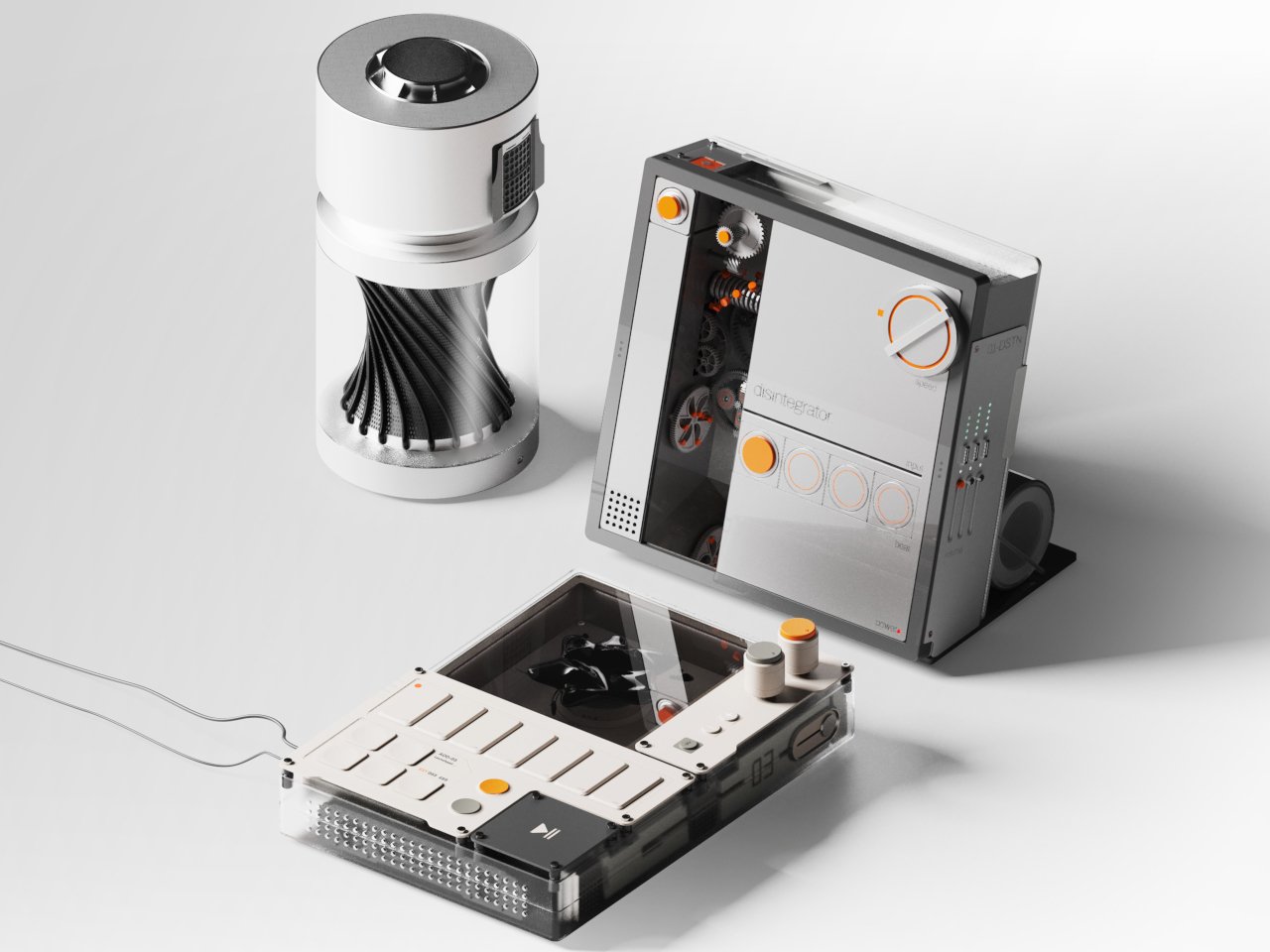 이 3가지 책상 개체는 파쇄, 분쇄를 디자인처럼 느끼게 합니다