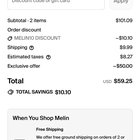 쇼핑 앱을 통한 "독점 혜택" 예시 $45 할인 $90 @ Allbirds