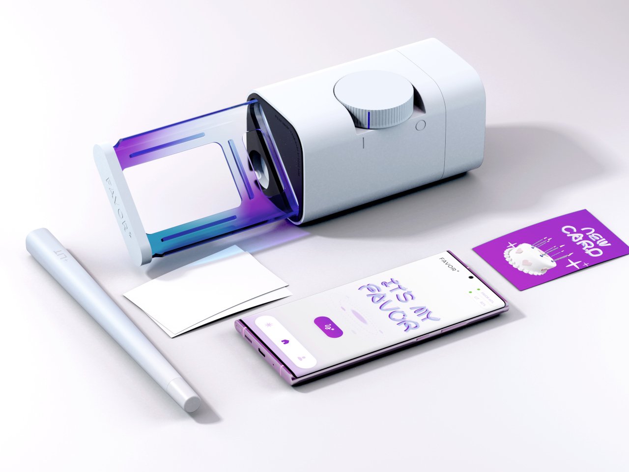 Favor AR 펜을 사용하면 공중에 메시지를 그리거나 사진 카드로 인쇄할 수 있습니다