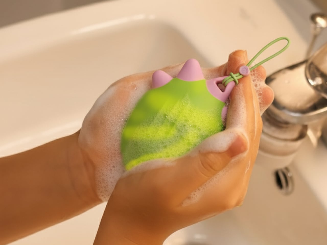 Dinoosh는 Dino Paw Print 비누를 분배하고 완료되면 색상을 바꿉니다