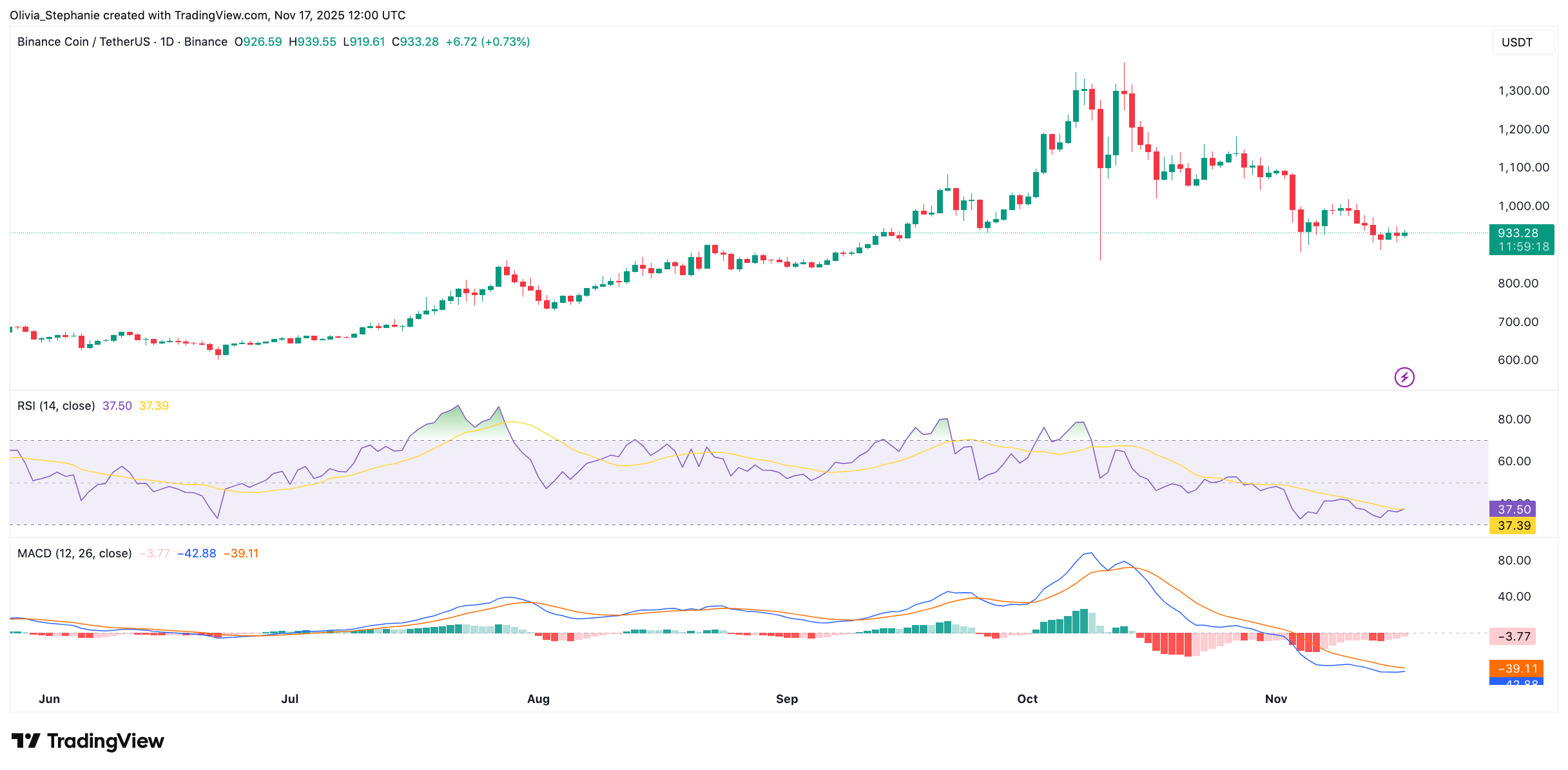BNB가 1,000달러 미만으로 추락합니다. 하락장을 매수할 것인가 아니면 구제 금융을 받을 것인가?