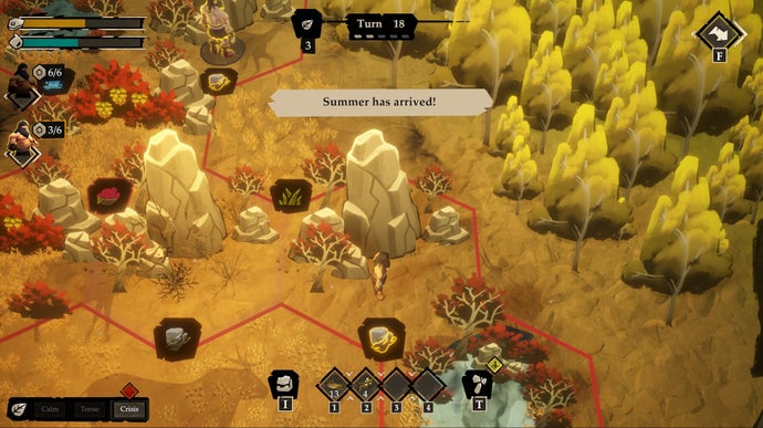 Seasons Of Solitude는 끊임없이 변화하는 선사 시대 지도를 사용하는 아쉬운 턴 기반 전략 게임입니다