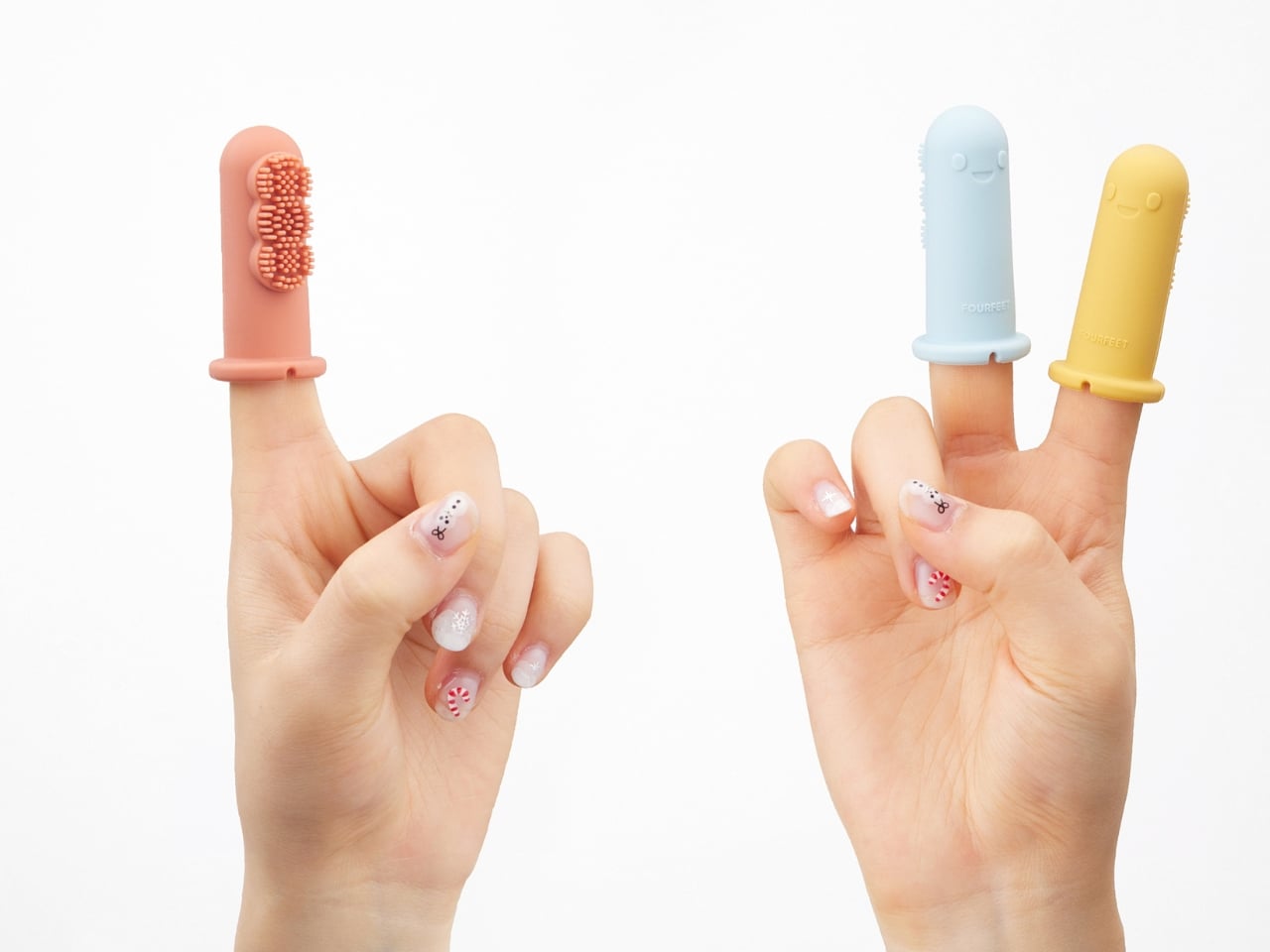 이 손가락 칫솔은 작은 인간의 구강 관리를 재미있게 만들어줍니다