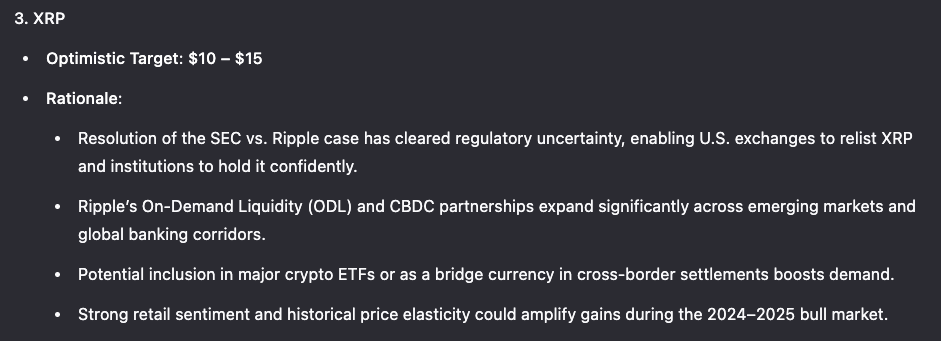 중국 알리바바 AI, 2025년 말 XRP, 비트코인, 이더리움 가격 예측