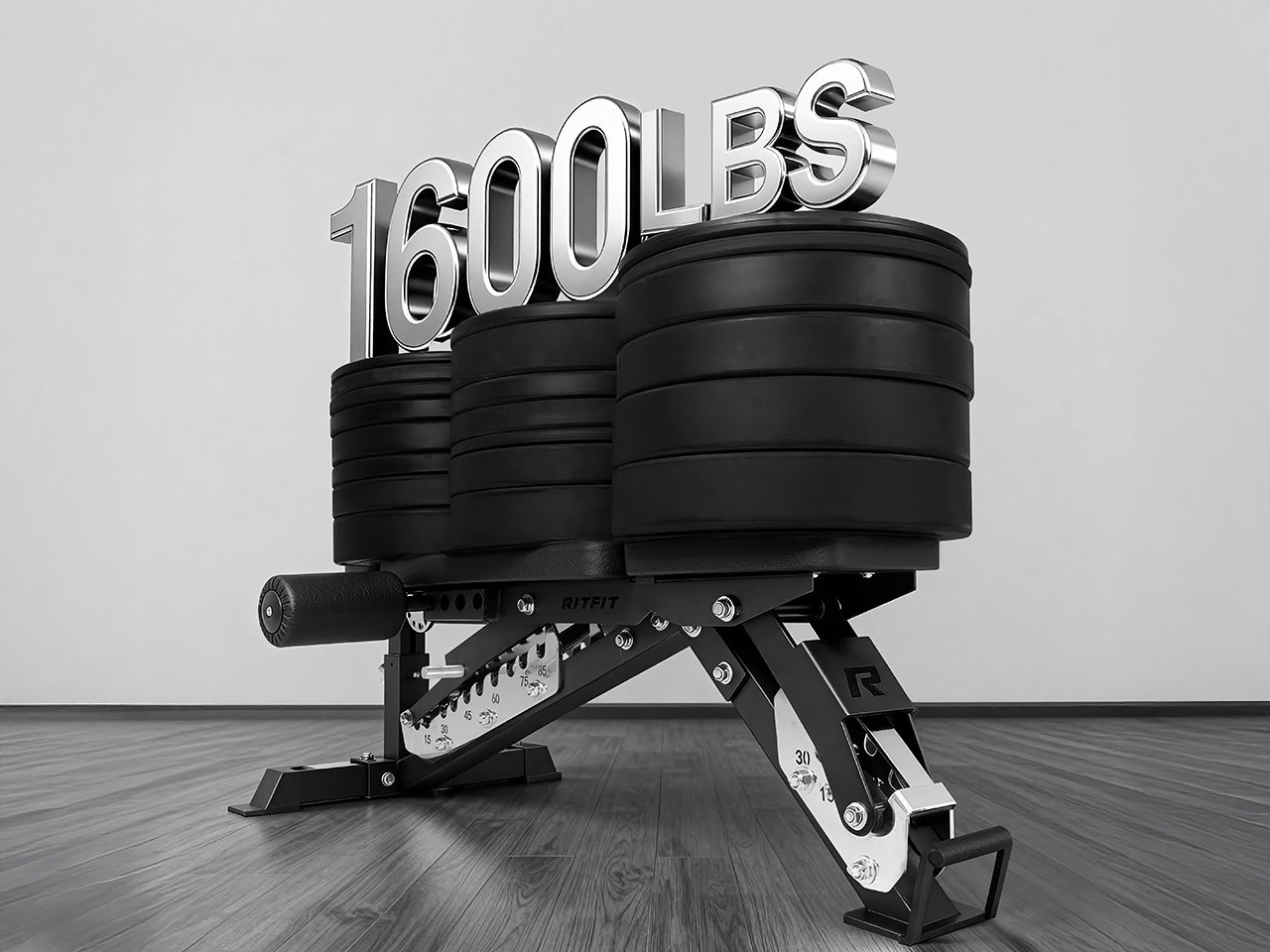 RITFIT GATOR 3섹션 조절식 벤치는 21개 위치에서 1,600파운드를 수용합니다