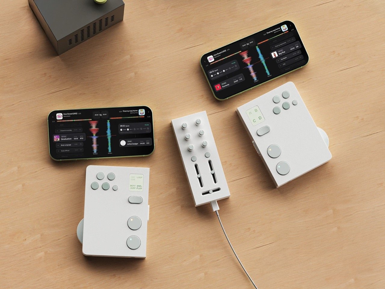 Nintendo Switch에서 영감을 받은 DJ 콘솔이 두 개로 분리되어 친구와 함께 디제이를 즐길 수 있습니다