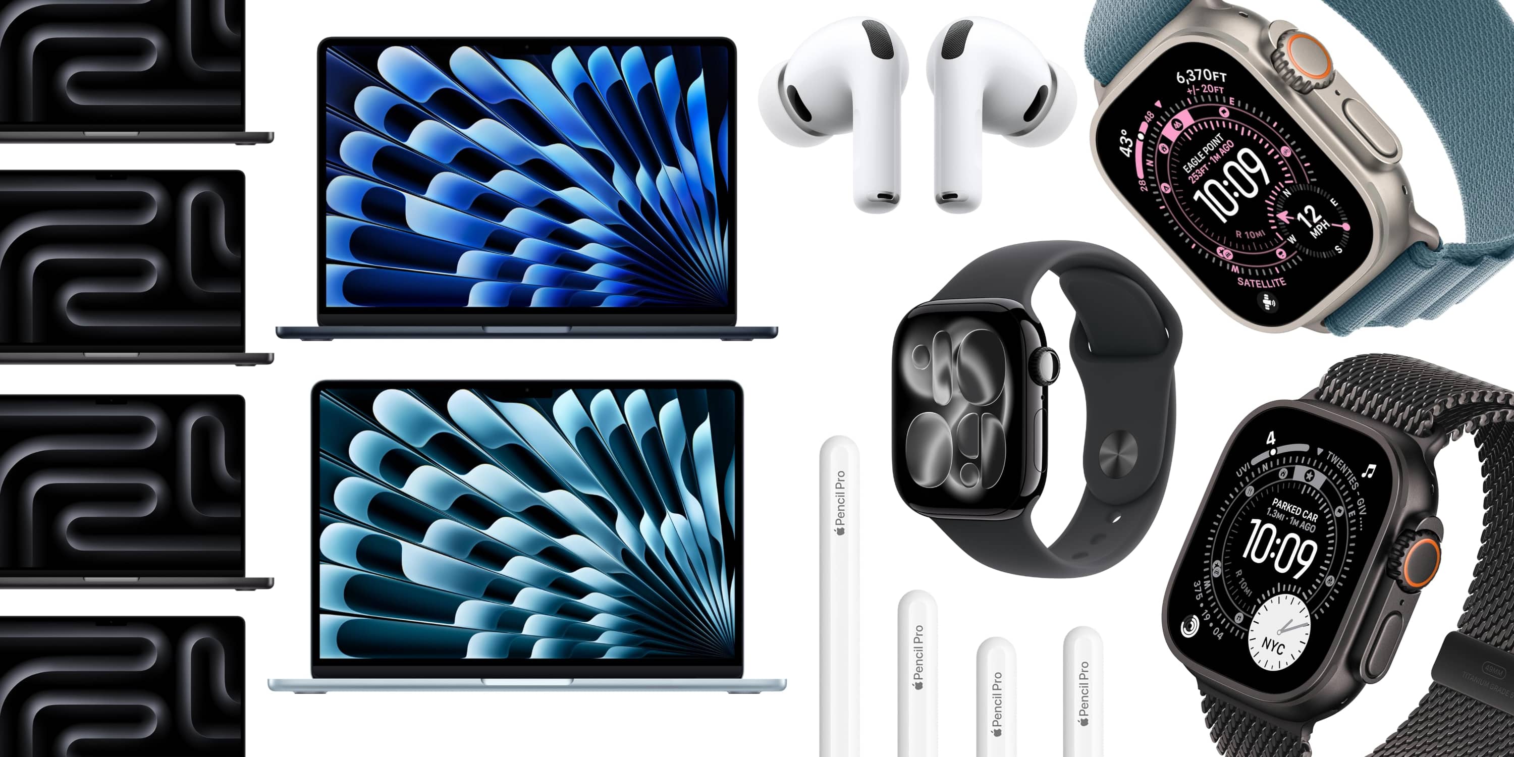 할인 – 블랙 프라이데이 에디션: Apple Watch Ultra 3 $99 할인, M5 MacBook Pro $250 할인, M4 MacBook Air $