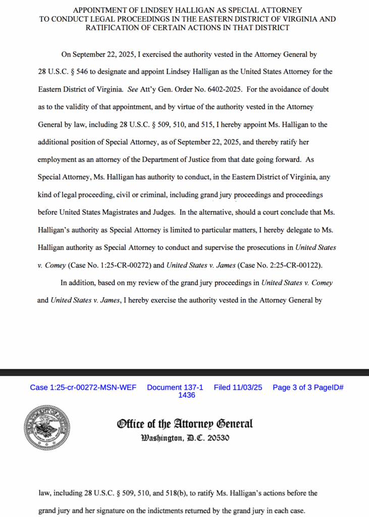 Lindsey Halligan의 법정에서의 날