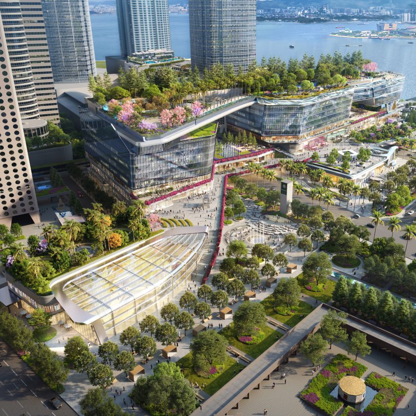 AL_A와 UNStudio가 홍콩을 위한 "상징적인 바닥 긁기 도구"를 디자인