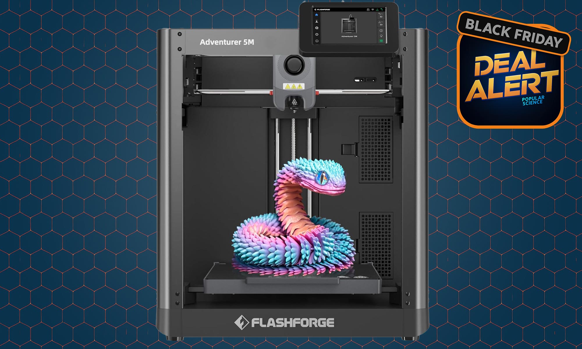 편집자가 승인한 이 Flashforge 3D 프린터는 Amazon의 블랙 프라이데이 주간 동안 단 $229부터 시작합니다.||| 나는 종종 3D 프린터를 선물로 추천한다. 말 그대로 더 많은 선물을 만들 수 있는 유일한 선물이기 때문이다. Amazon의 Black Friday Week 세일은 현재 한창 진행 중이며 여기에는 Flashforge 3D 프린터, 필라멘트 및 액세서리에 대해 제가 본 최고의 할인이 포함되어 있습니다. 초보자가 쉽게 접근하고 설정할 수 있으면서도 숙련된 프린터를 만족시킬 만큼 충분히 발전된 훌륭한 프린터입니다.  전문가 팁: 필요하다고 생각하는 것보다 더 많은 필라멘트를 확보하세요. 여분의 여유 공간이 있으면 항상 기뻐할 것입니다.  FLASHFORGE Adventurer 5M 고속 3D 프린터 $229 (기존 $309) 밝은 색상의 뱀 군대를 프린트할 수 있습니다. FLASHFORGE 보기 CoreXY 프레임, 최대 600mm/s 인쇄 속도 및 완전 자동 레벨링을 통해 FDM 인쇄에 빠르고 쉽게 입문할 수 있습니다. 280°C 직접 압출기와 퀵 스왑 노즐을 사용하면 가동 중지 시간을 최소화하면서 자재 작업과 유지 관리 작업 사이를 이동할 수 있습니다. FLASHFORGE AD5X 다중 재료 4색 3D 프린터(IFS) $339(기존 $499) 이 시스템을 사용하면 다중 재료 프린팅이 간단해집니다. 플래시포지